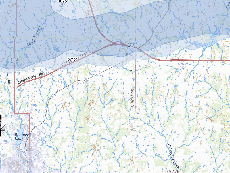 NEXRAD radar-signature map of the hail over Glencoe, OK