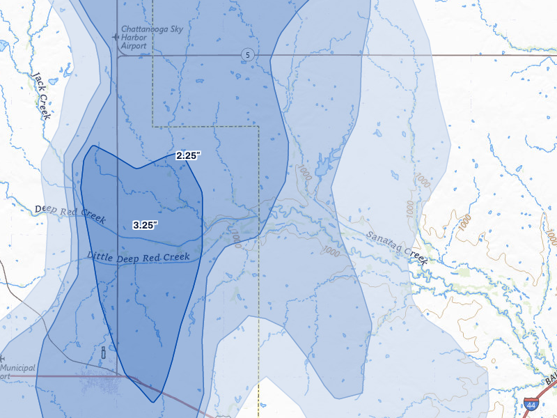 NEXRAD radar-signature map of the hail storm over Grandfield, OK on May 8, 2026