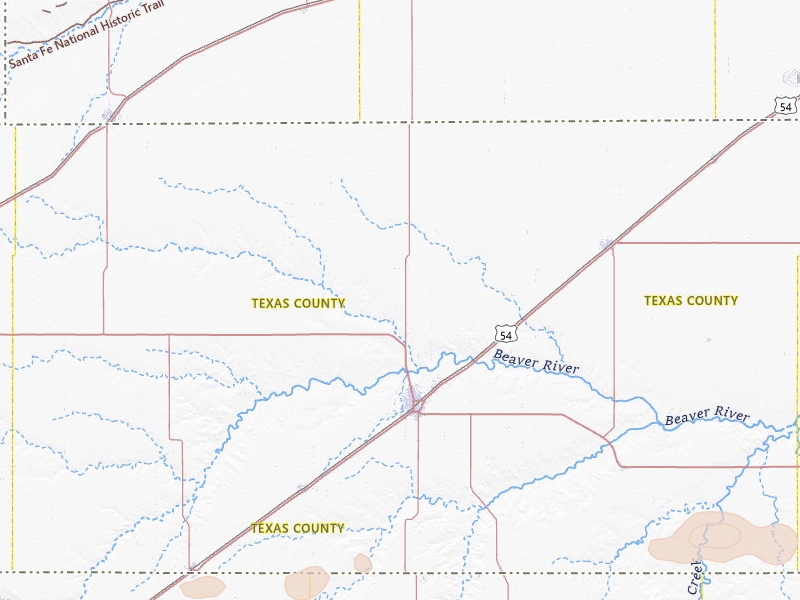 Radar-estimated hail-size map of the storm over Guymon, OK on Jun 26, 2026