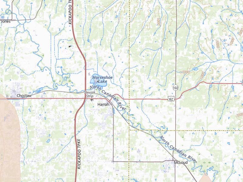 Radar-estimated hail-size map of the storm over Harrah, OK on Jul 4, 2026