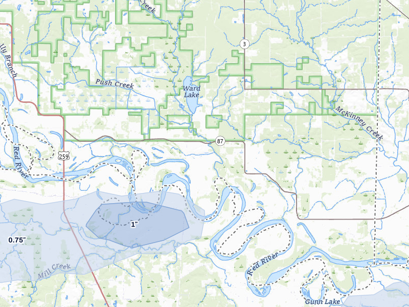 NEXRAD radar-signature map of the hail storm over Haworth, OK on May 8, 2026
