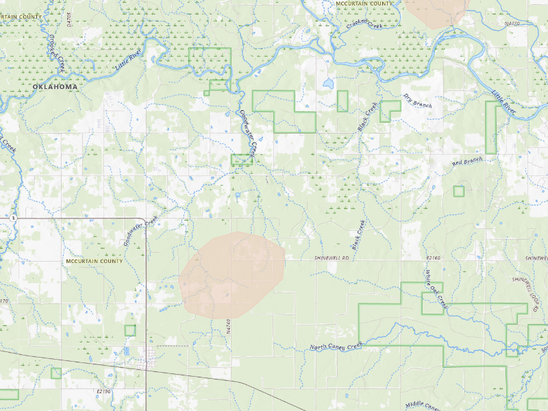 Radar-estimated hail-size map of the storm over Haworth, OK