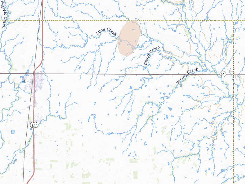 Radar-estimated hail-size map of the storm over Hennessey, OK on Jun 1, 2026