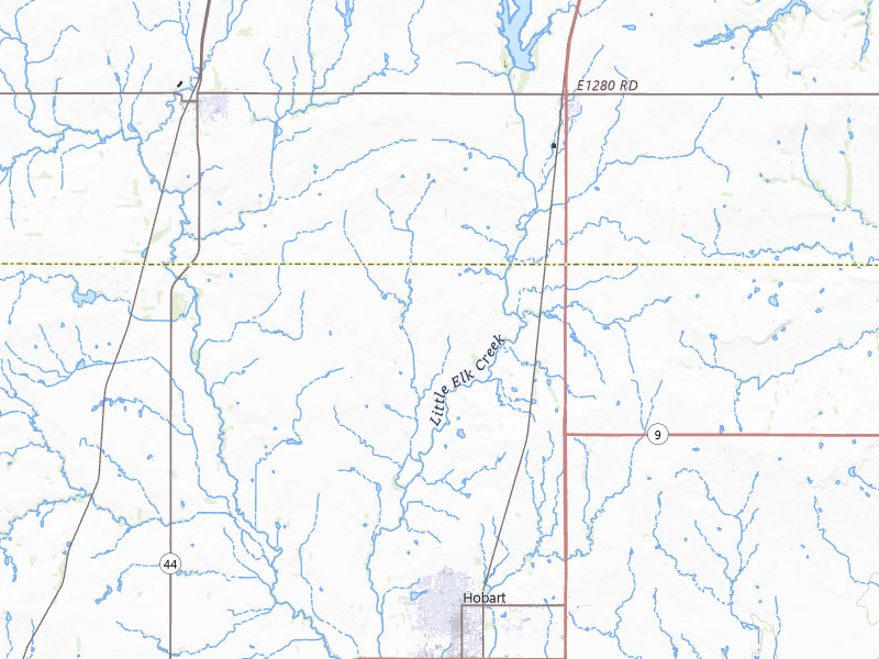 Radar-estimated hail-size map of the storm over Hobart, OK on Apr 17, 2026