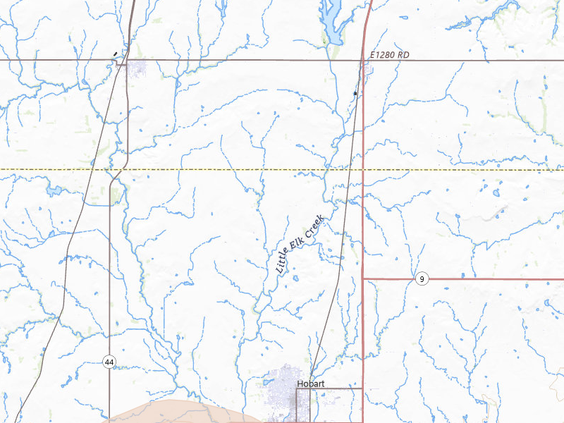 Radar-estimated hail-size map of the storm over Hobart, OK on Jun 18, 2026