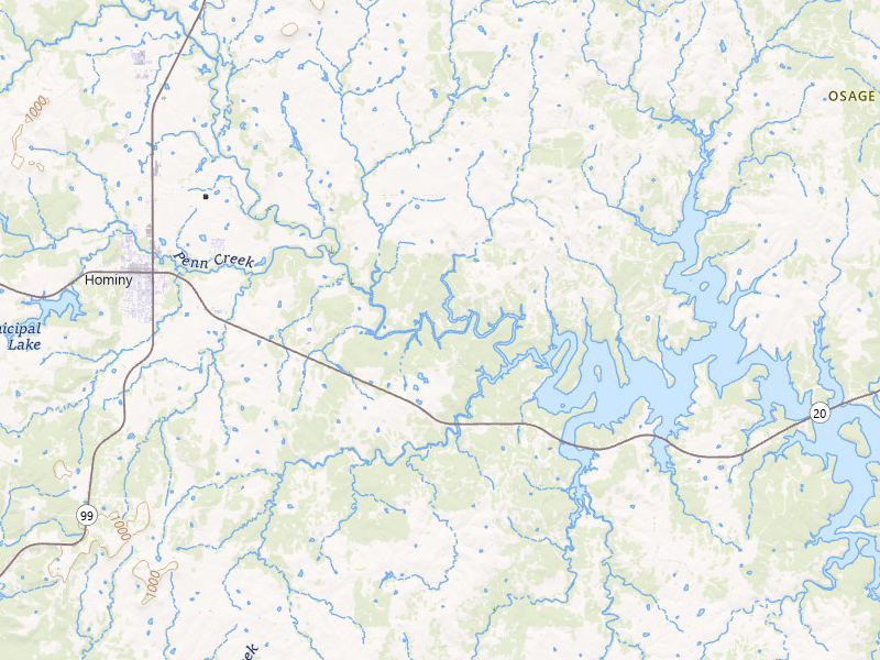 Radar-estimated hail-size map of the storm over Hominy, OK on Jul 11, 2026