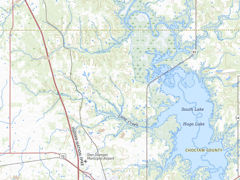 Radar-estimated hail-size map of the storm over Hugo, OK on Jun 22, 2026