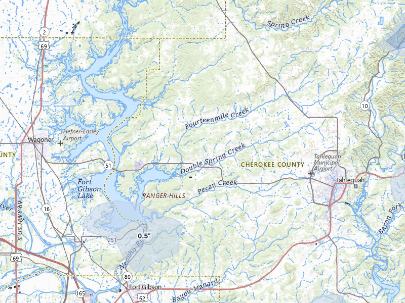 NEXRAD radar-signature map of the hail storm over Hulbert, OK on Mar 4, 2026