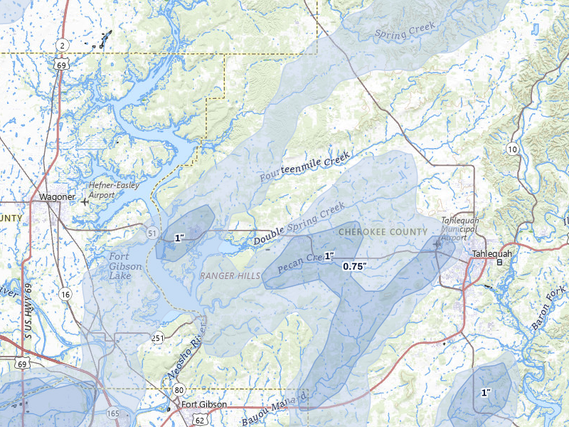 NEXRAD radar-signature map of the hail storm over Hulbert, OK on Mar 6, 2026