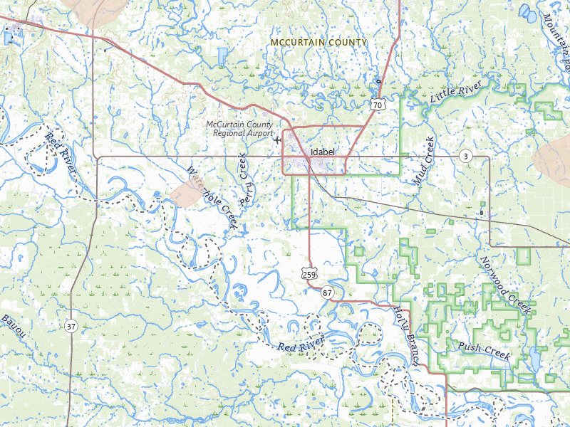 Radar-estimated hail-size map of the storm over Idabel, OK on Apr 24, 2026
