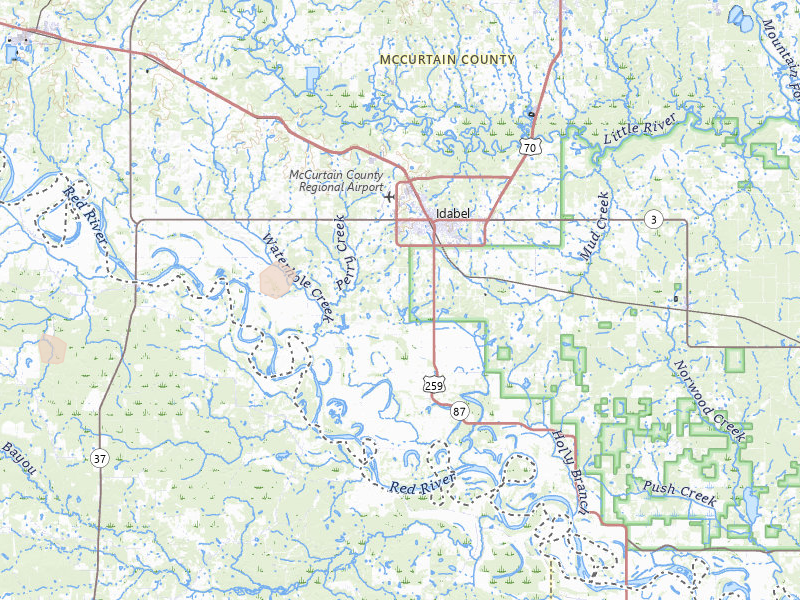 Radar-estimated hail-size map of the storm over Idabel, OK on Apr 29, 2026