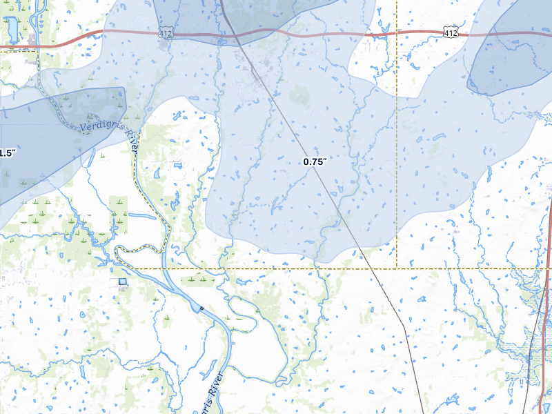 NEXRAD radar-signature map of the hail storm over Inola, OK on Mar 6, 2026