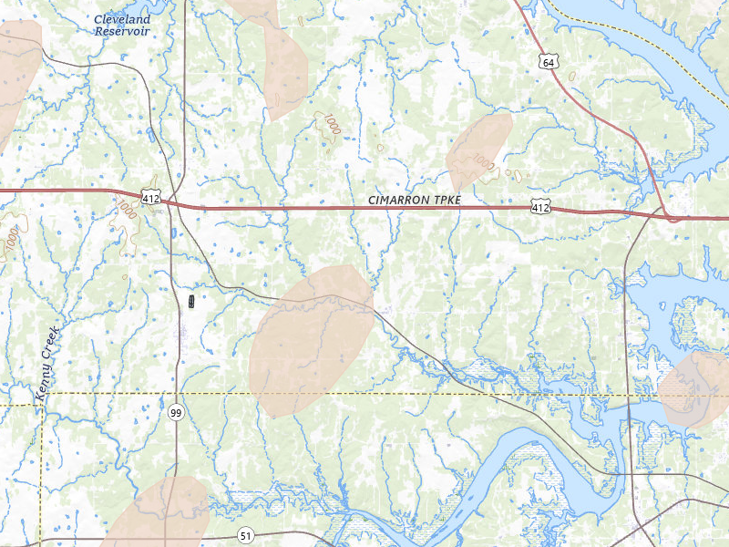 Radar-estimated hail-size map of the storm over Jennings, OK on Mar 6, 2026