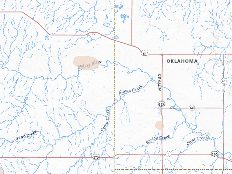 Radar-estimated hail-size map of the storm over Laverne, OK on May 9, 2026