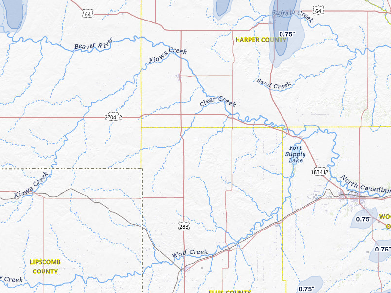 NEXRAD radar-signature map of the hail storm over Laverne, OK on Jun 3, 2026