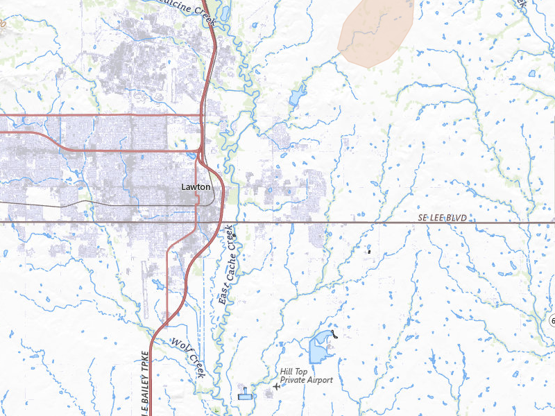 Radar-estimated hail-size map of the storm over Lawton, OK on Mar 10, 2026