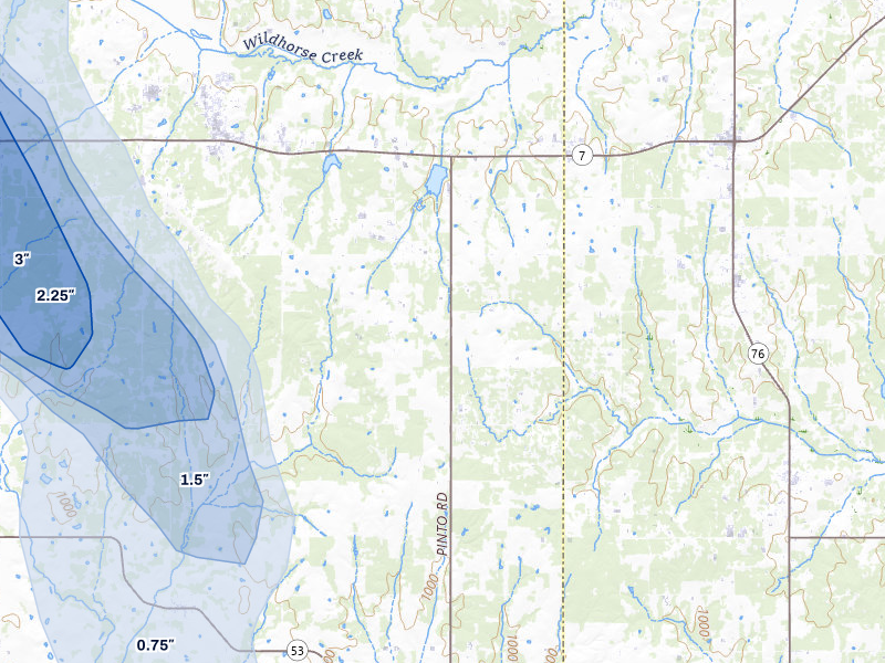 NEXRAD radar-signature map of the hail storm over Loco, OK on May 8, 2026