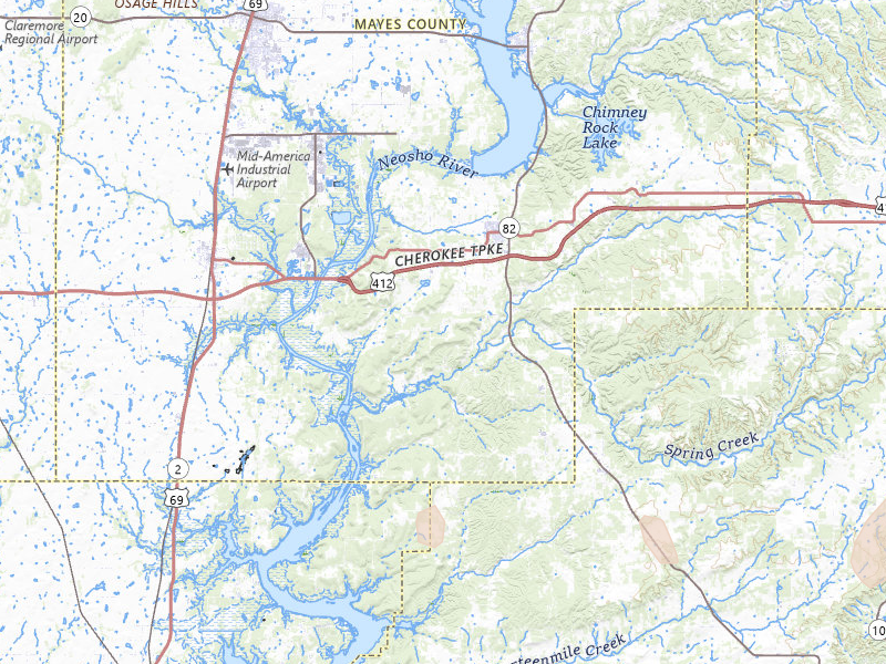 Radar-estimated hail-size map of the storm over Locust Grove, OK on May 19, 2026