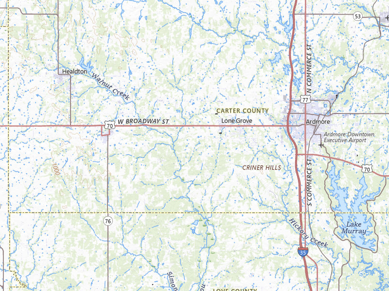 Radar-estimated hail-size map of the storm over Lone Grove, OK on Mar 4, 2026