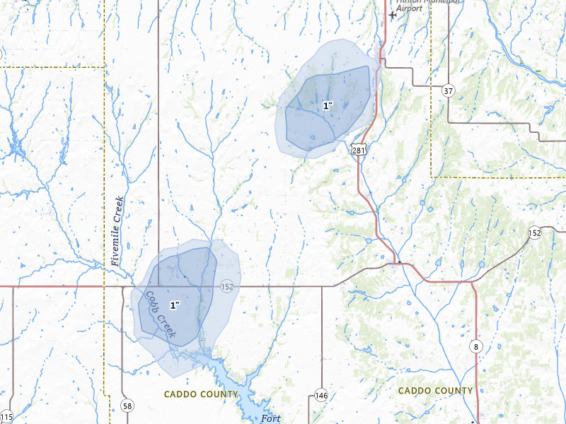 NEXRAD radar-signature map of the hail storm over Lookeba, OK on May 31, 2026