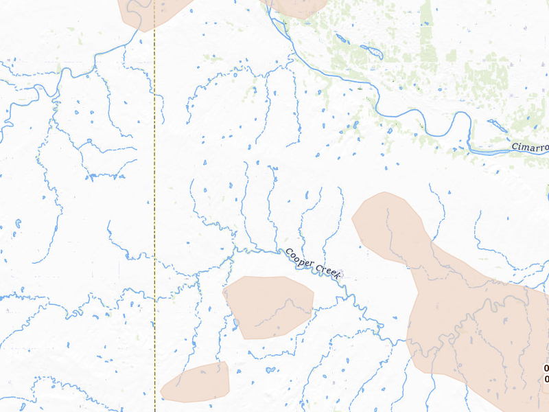 Radar-estimated hail-size map of the storm over Loyal, OK on Aug 7, 2026