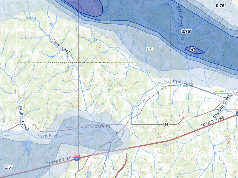 NEXRAD radar-signature map of the hail storm over Luther, OK on Jun 26, 2026