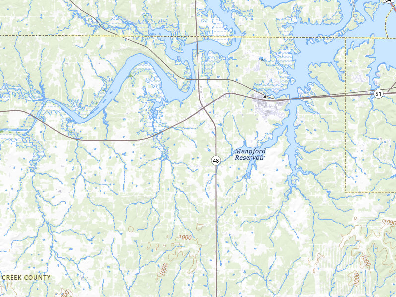 Radar-estimated hail-size map of the storm over Mannford, OK on Jul 4, 2026
