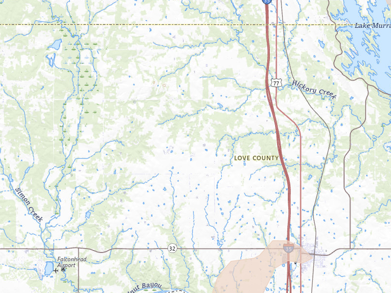 Radar-estimated hail-size map of the storm over Marietta, OK on May 22, 2026