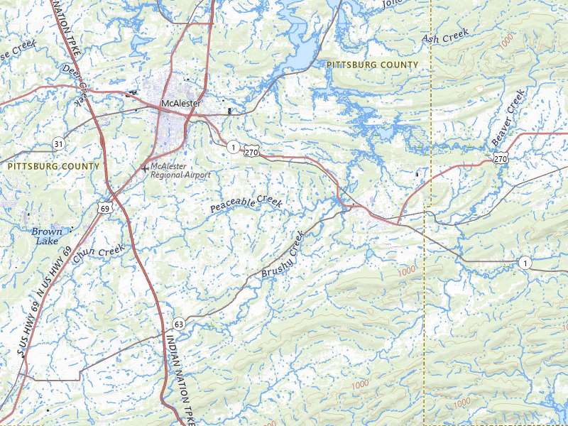 NEXRAD radar-signature map of the hail over Mcalester, OK