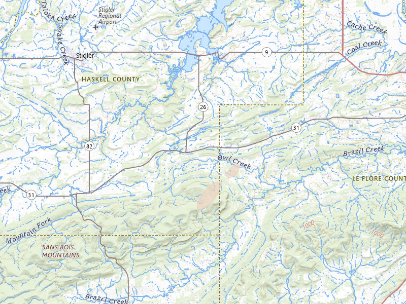 Radar-estimated hail-size map of the storm over Mccurtain, OK on Mar 6, 2026