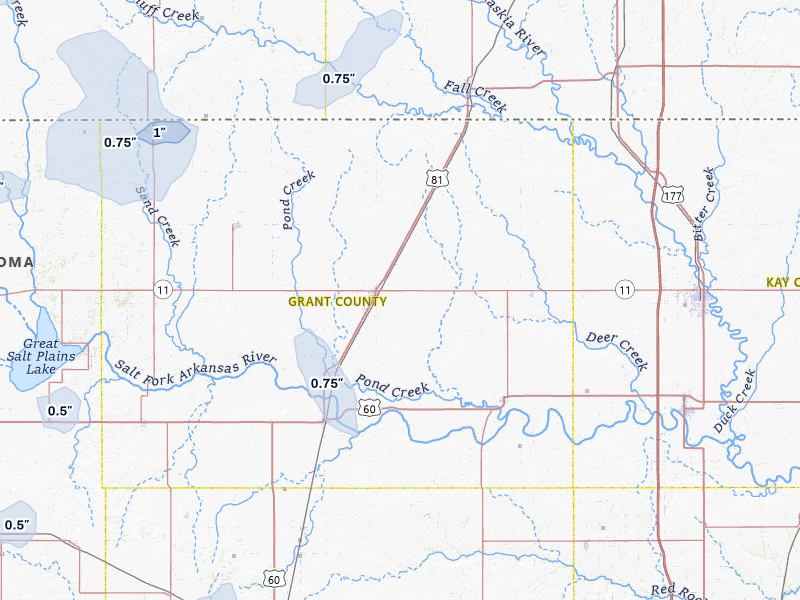 NEXRAD radar-signature map of the hail storm over Medford, OK on Mar 3, 2026