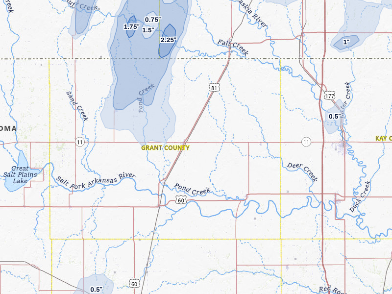 NEXRAD radar-signature map of the hail storm over Medford, OK on May 30, 2026