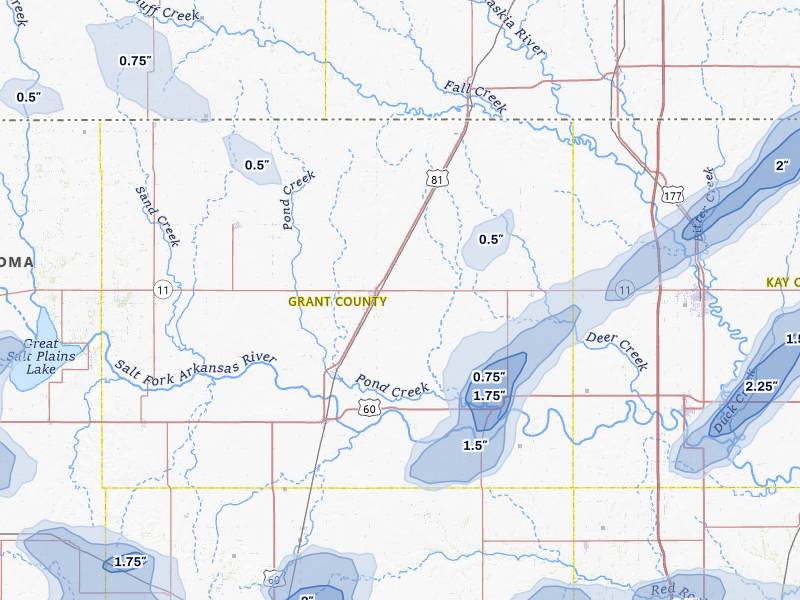 NEXRAD radar-signature map of the hail storm over Medford, OK on Jun 26, 2026
