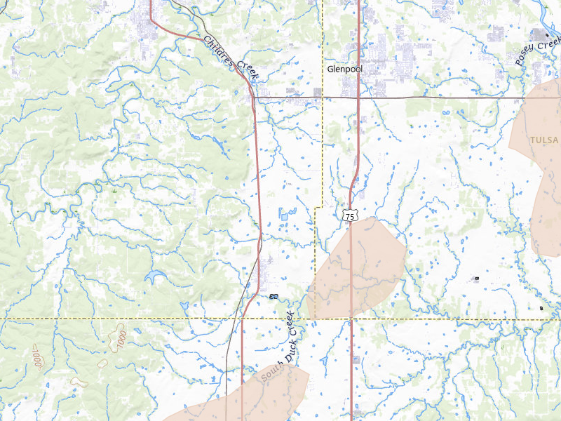 Radar-estimated hail-size map of the storm over Mounds, OK on Mar 6, 2026