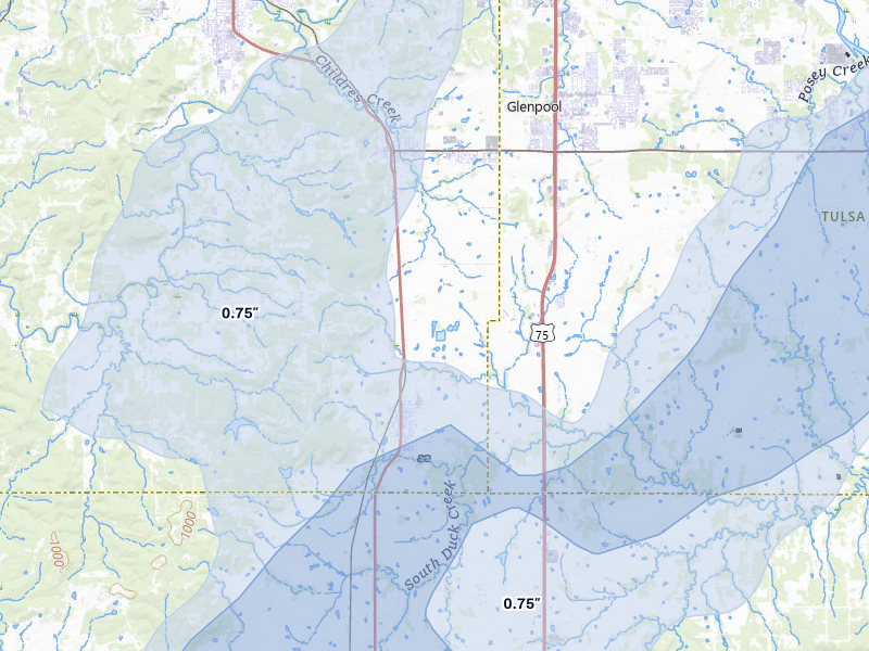 NEXRAD radar-signature map of the hail storm over Mounds, OK on Mar 6, 2026