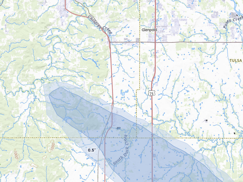NEXRAD radar-signature map of the hail storm over Mounds, OK on May 8, 2026