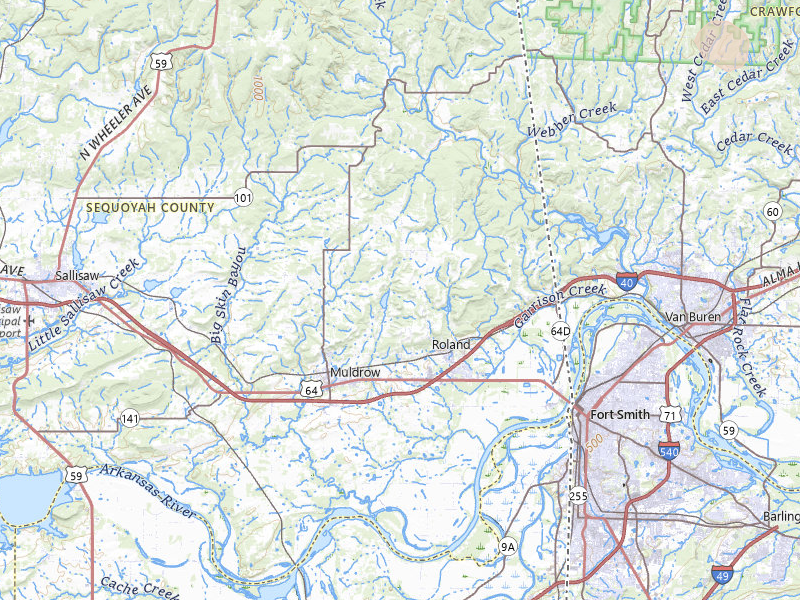 Radar-estimated hail-size map of the storm over Muldrow, OK on Apr 28, 2026