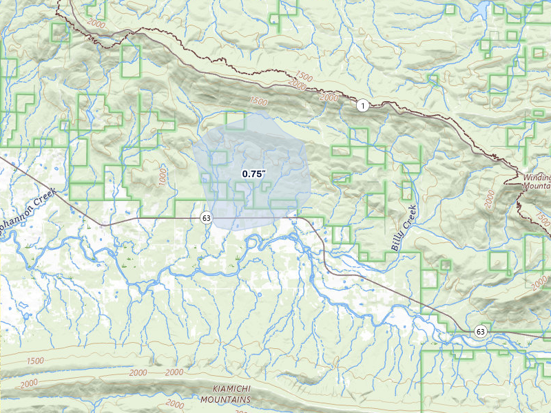NEXRAD radar-signature map of the hail storm over Muse, OK on May 9, 2026