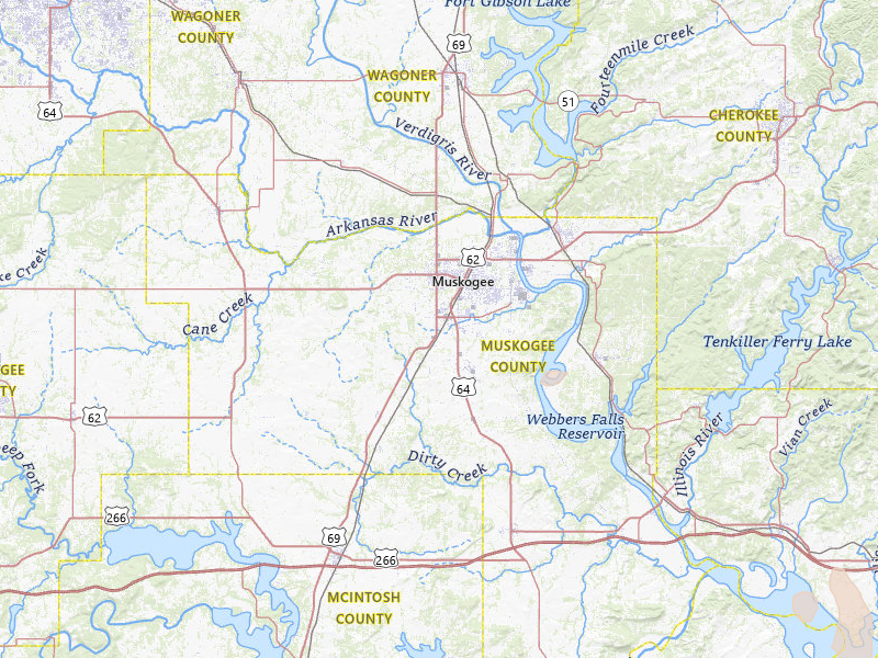 Radar-estimated hail-size map of the storm over Muskogee, OK on May 9, 2026