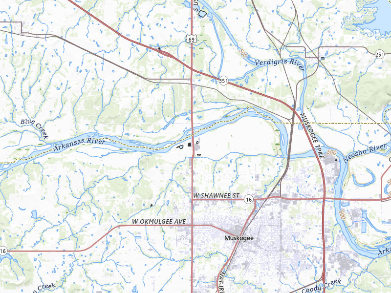 NEXRAD radar-signature map of the hail over Muskogee, OK