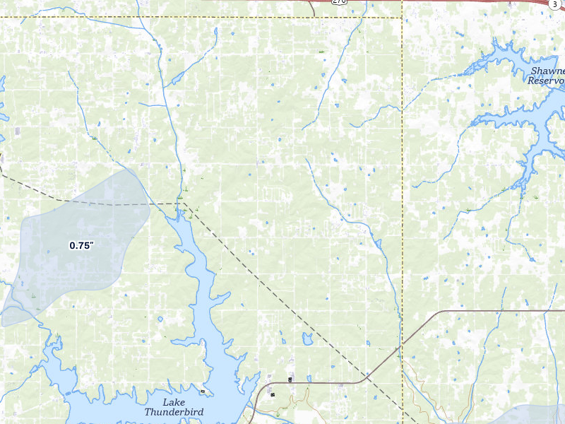 NEXRAD radar-signature map of the hail storm over Newalla, OK on Mar 6, 2026