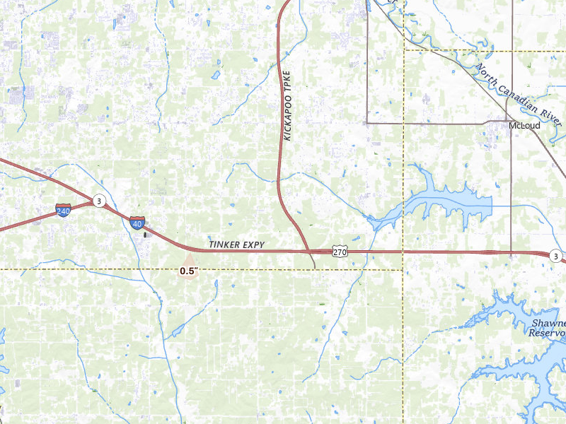 Radar-estimated hail-size map of the storm over Newalla, OK