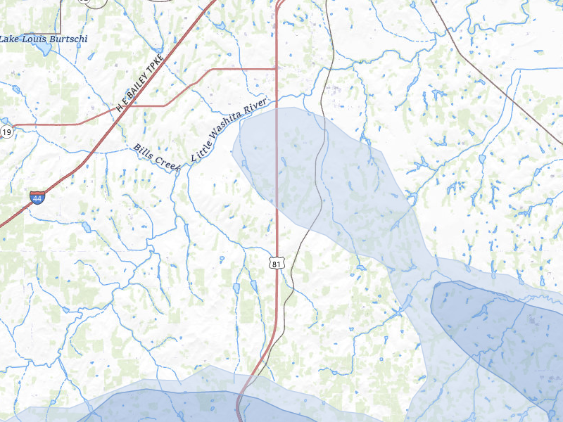 NEXRAD radar-signature map of the hail over Ninnekah, OK