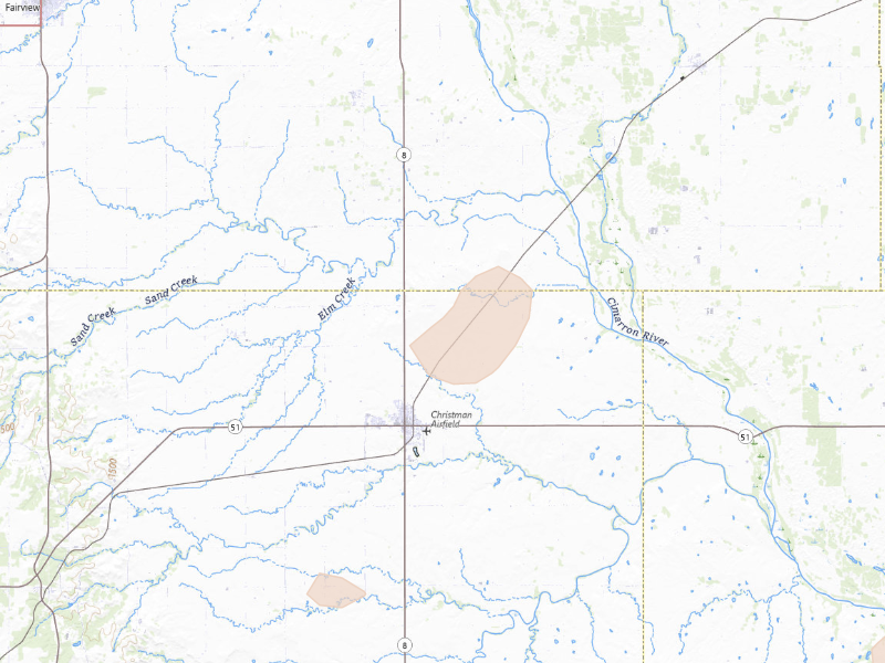 Radar-estimated hail-size map of the storm over Okeene, OK