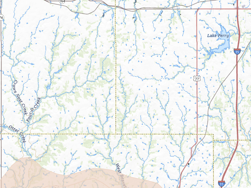 Radar-estimated hail-size map of the storm over Orlando, OK on Jun 23, 2026
