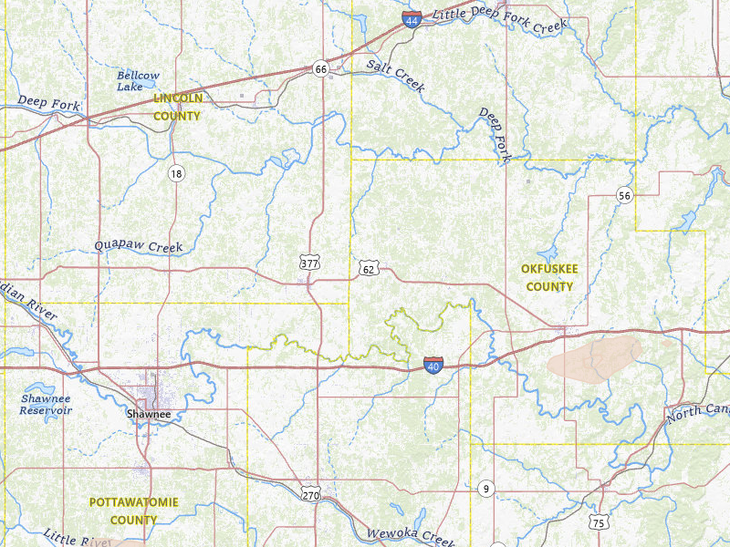 Radar-estimated hail-size map of the storm over Paden, OK on Apr 25, 2026