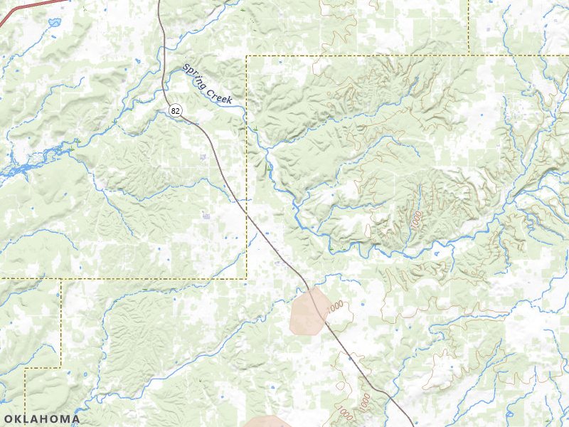 Radar-estimated hail-size map of the storm over Peggs, OK on Aug 6, 2026