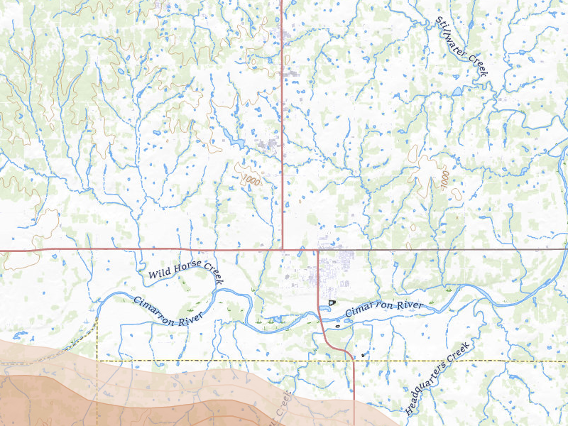 Radar-estimated hail-size map of the storm over Perkins, OK on May 8, 2026