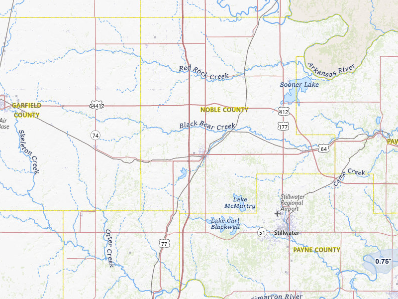 NEXRAD radar-signature map of the hail storm over Perry, OK on Mar 6, 2026