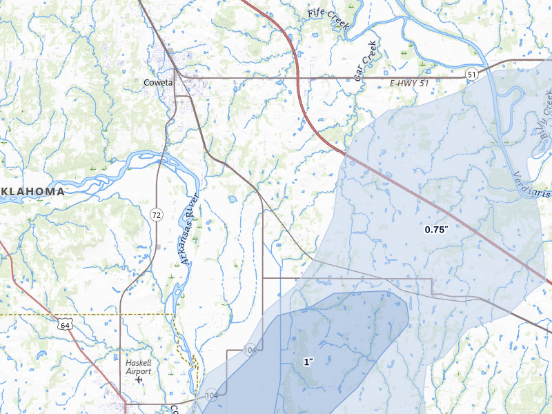 NEXRAD radar-signature map of the hail storm over Porter, OK on Jun 26, 2026